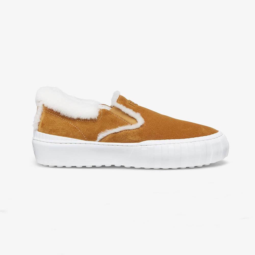 Fendi Women Force Yellow Suede Slip-Ons - image 1