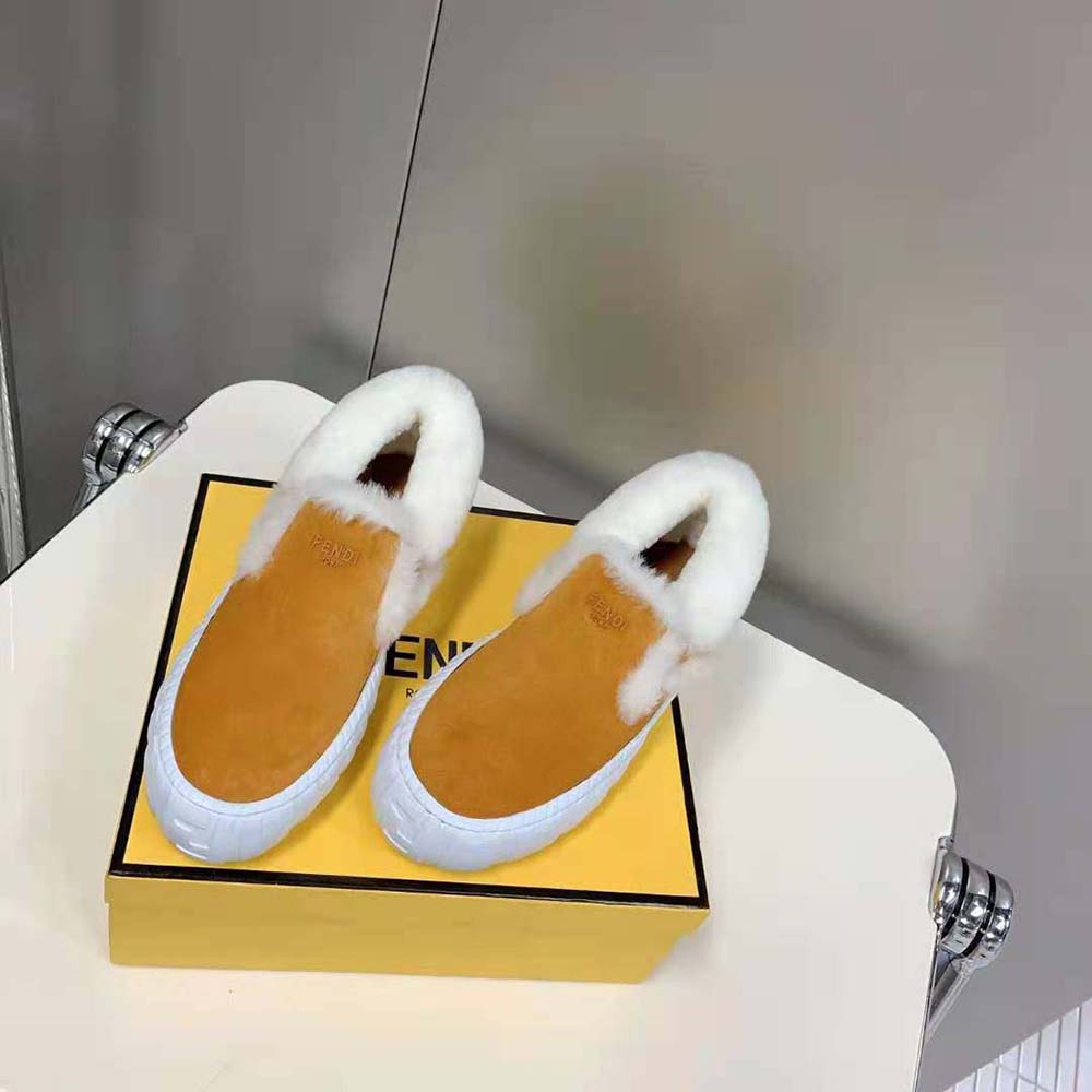 Fendi Women Force Yellow Suede Slip-Ons - image 3