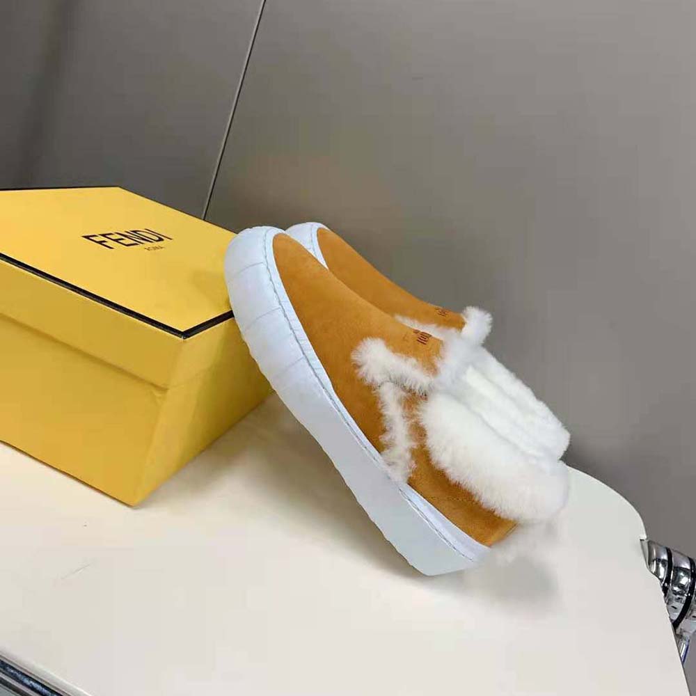 Fendi Women Force Yellow Suede Slip-Ons - image 6