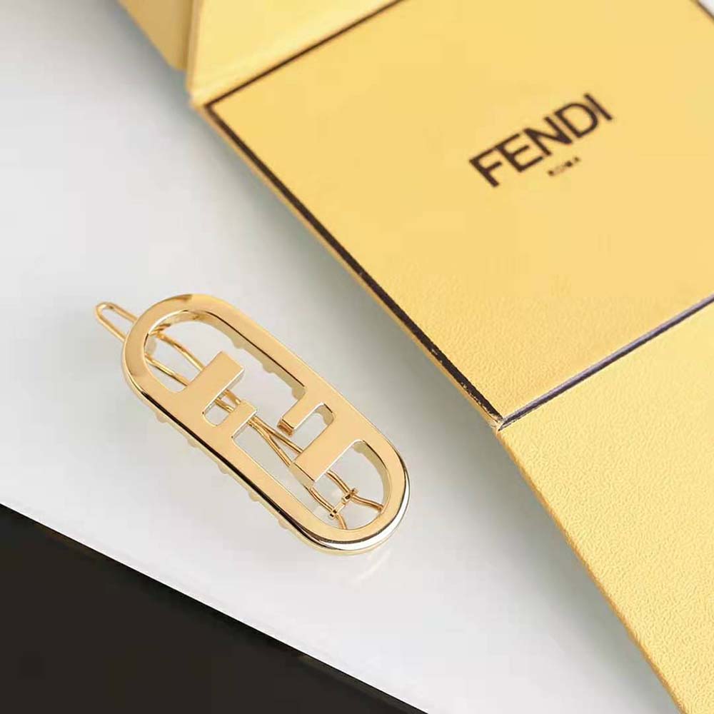 Fendi Women Hair Clip with Fendi O’Lock Motif-Gold - image 5