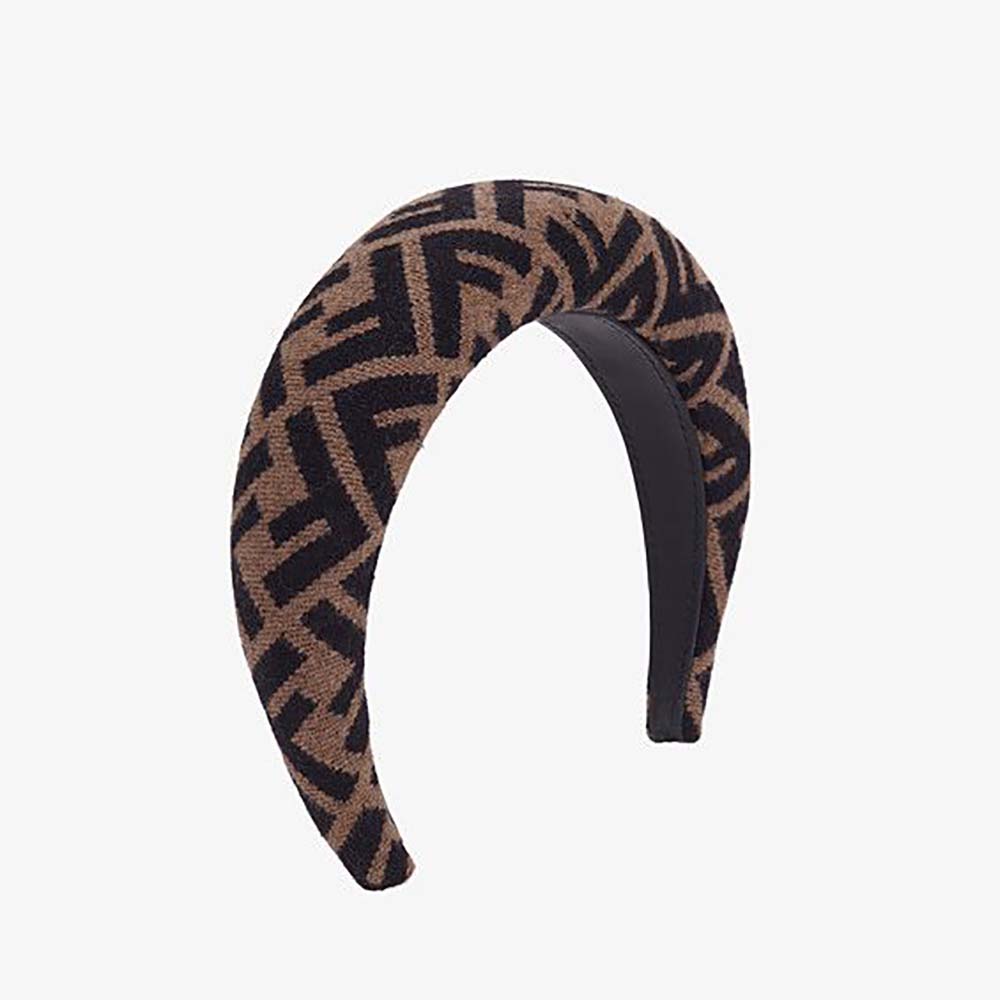 Fendi Women Headband in Brown Wool Cashmere and Silk - image 1