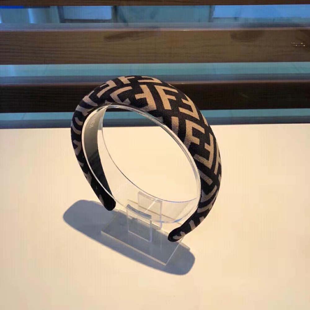 Fendi Women Headband in Brown Wool Cashmere and Silk - image 3