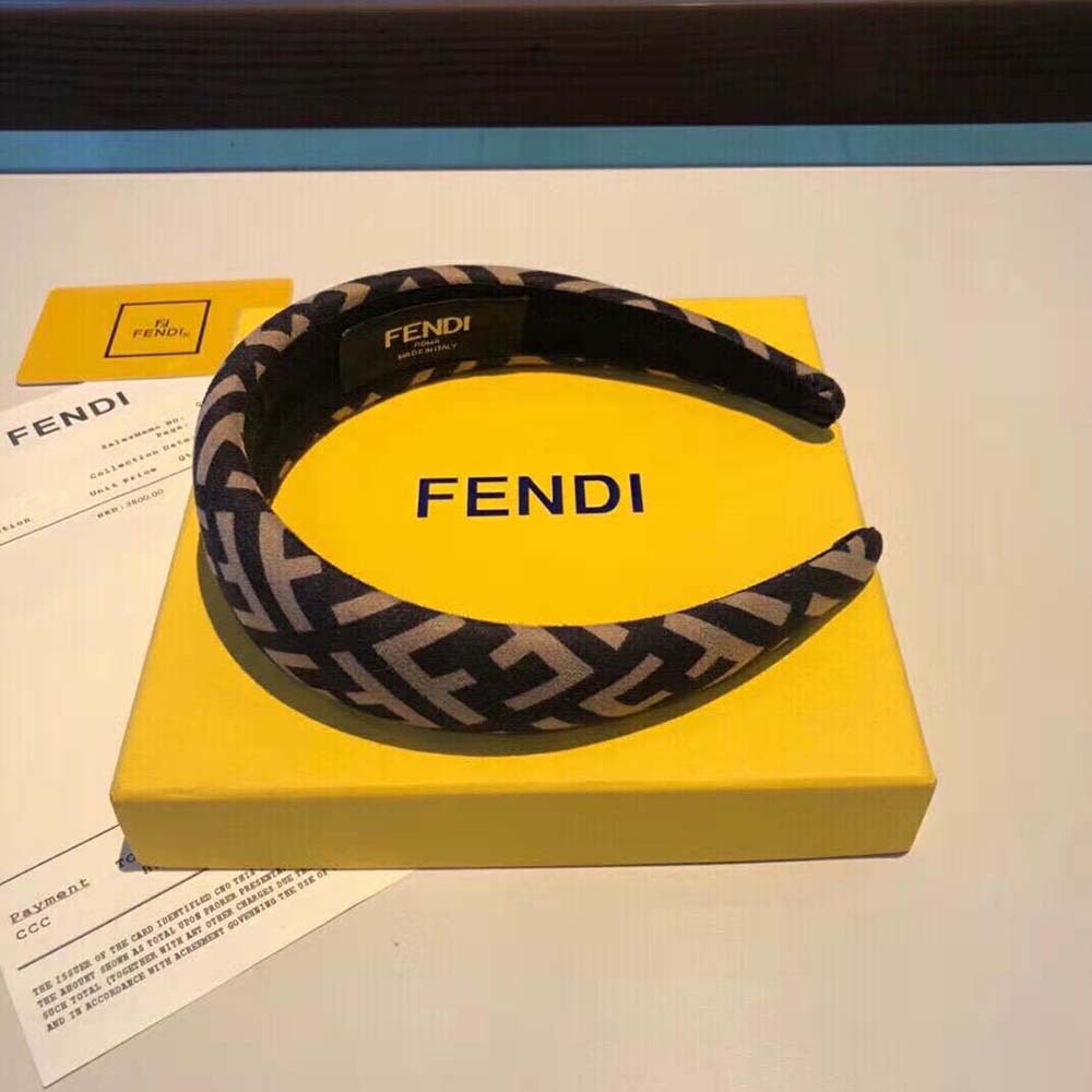 Fendi Women Headband in Brown Wool Cashmere and Silk - image 8