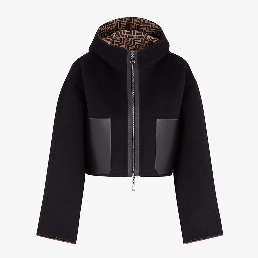 Fendi Women Hooded Jacket with Patch Pockets and Wide - image 1