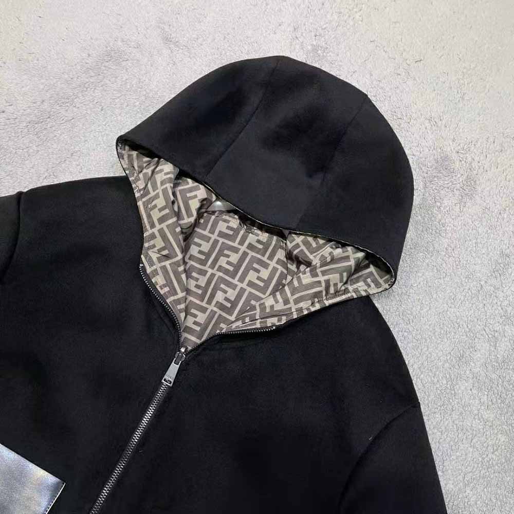Fendi Women Hooded Jacket with Patch Pockets and Wide - image 6