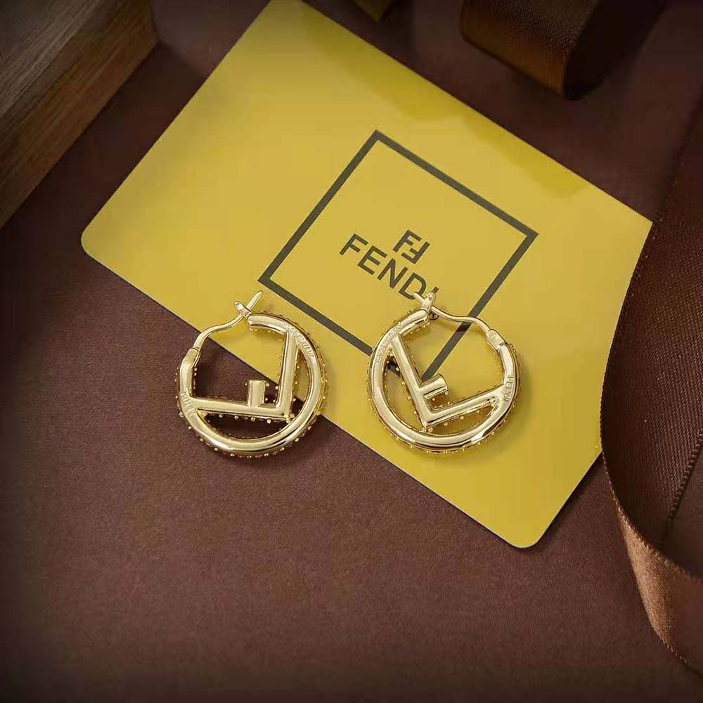 Fendi Women Hoop Earrings with F is Fendi Motif - image 5