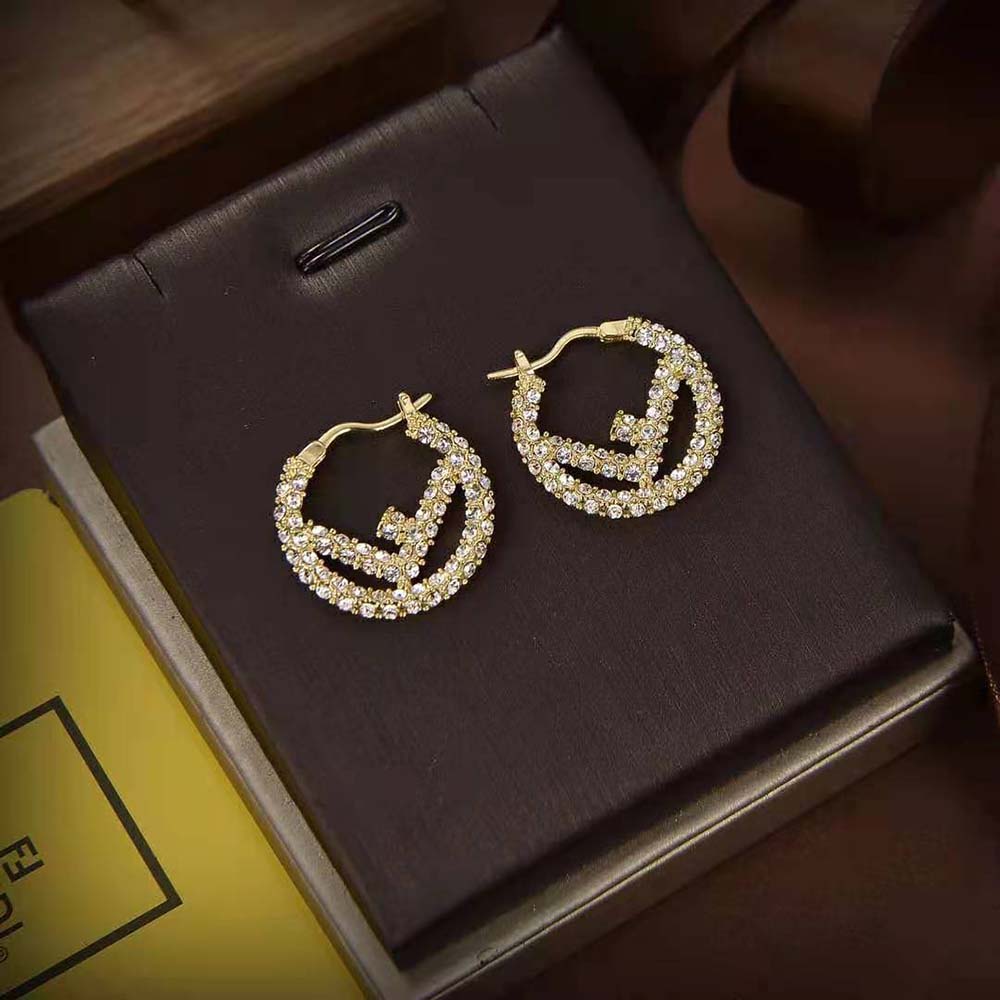 Fendi Women Hoop Earrings with F is Fendi Motif - image 4
