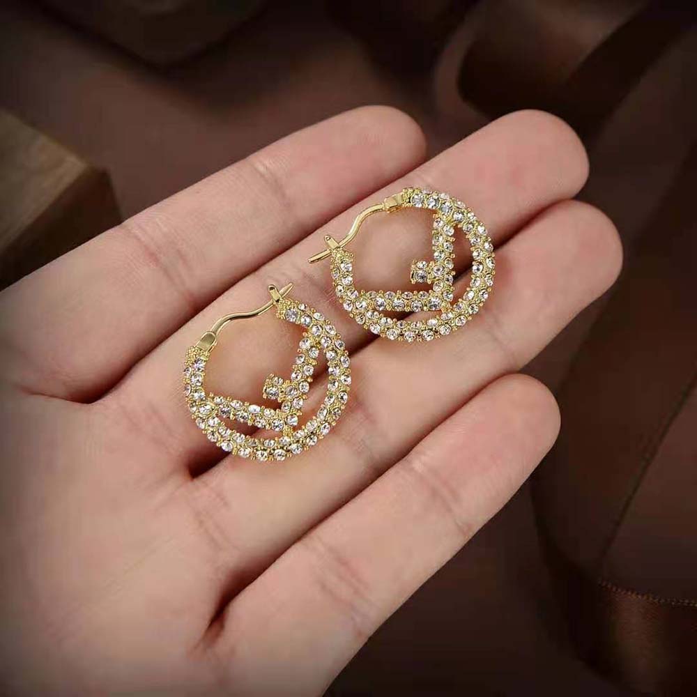 Fendi Women Hoop Earrings with F is Fendi Motif - image 6