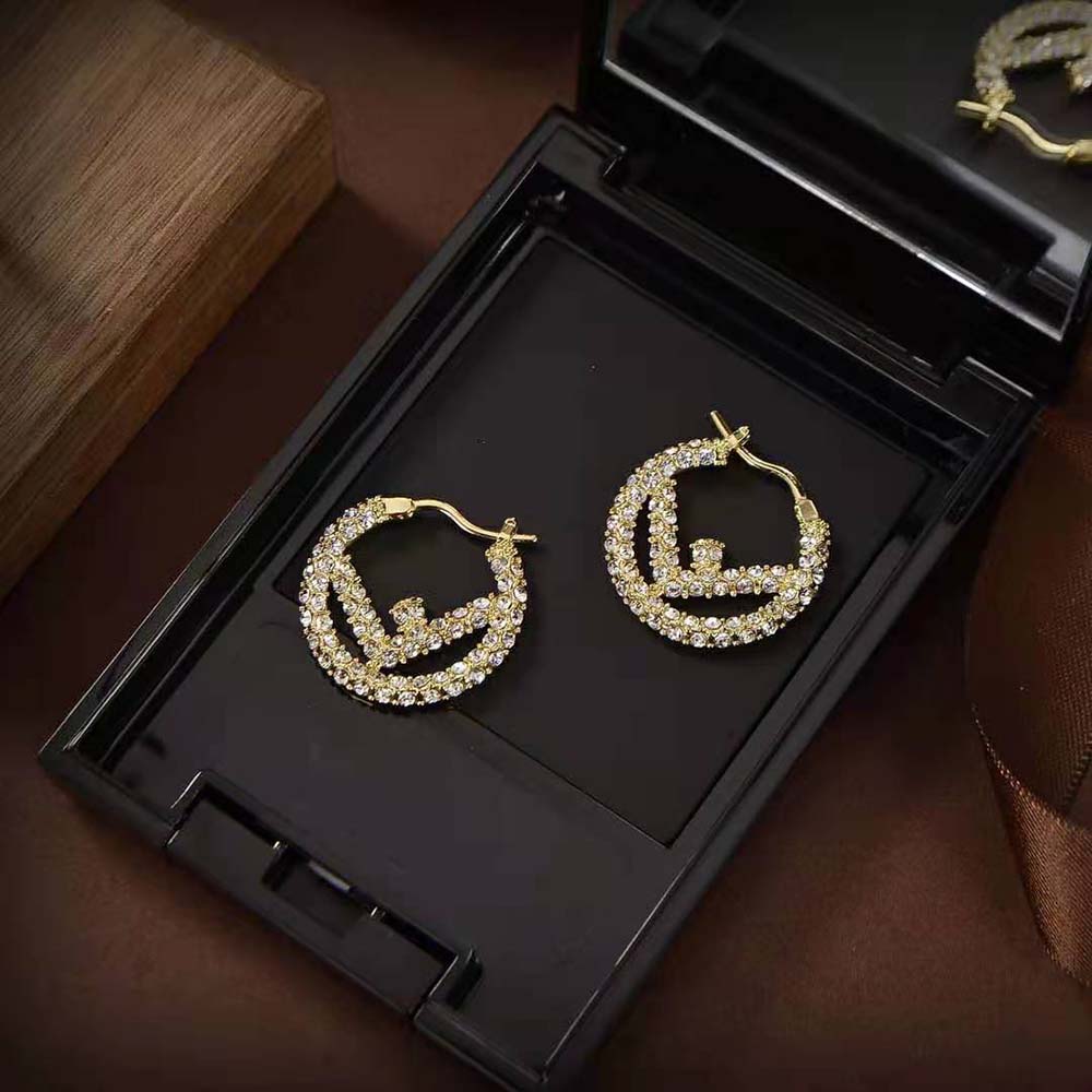 Fendi Women Hoop Earrings with F is Fendi Motif - image 3