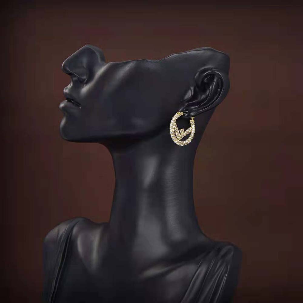 Fendi Women Hoop Earrings with F is Fendi Motif - image 7