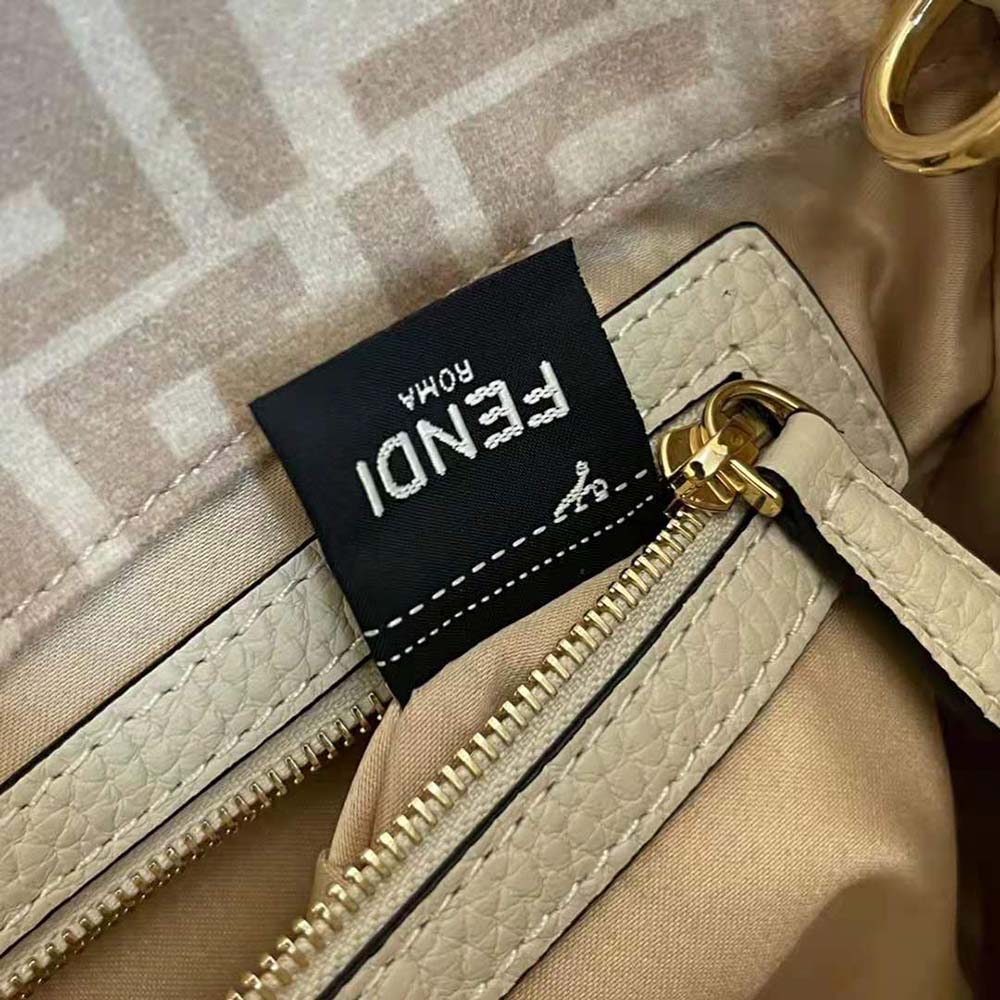 Fendi Women Medium Baguette 1997 Beige FF Wool Bag - image 8
