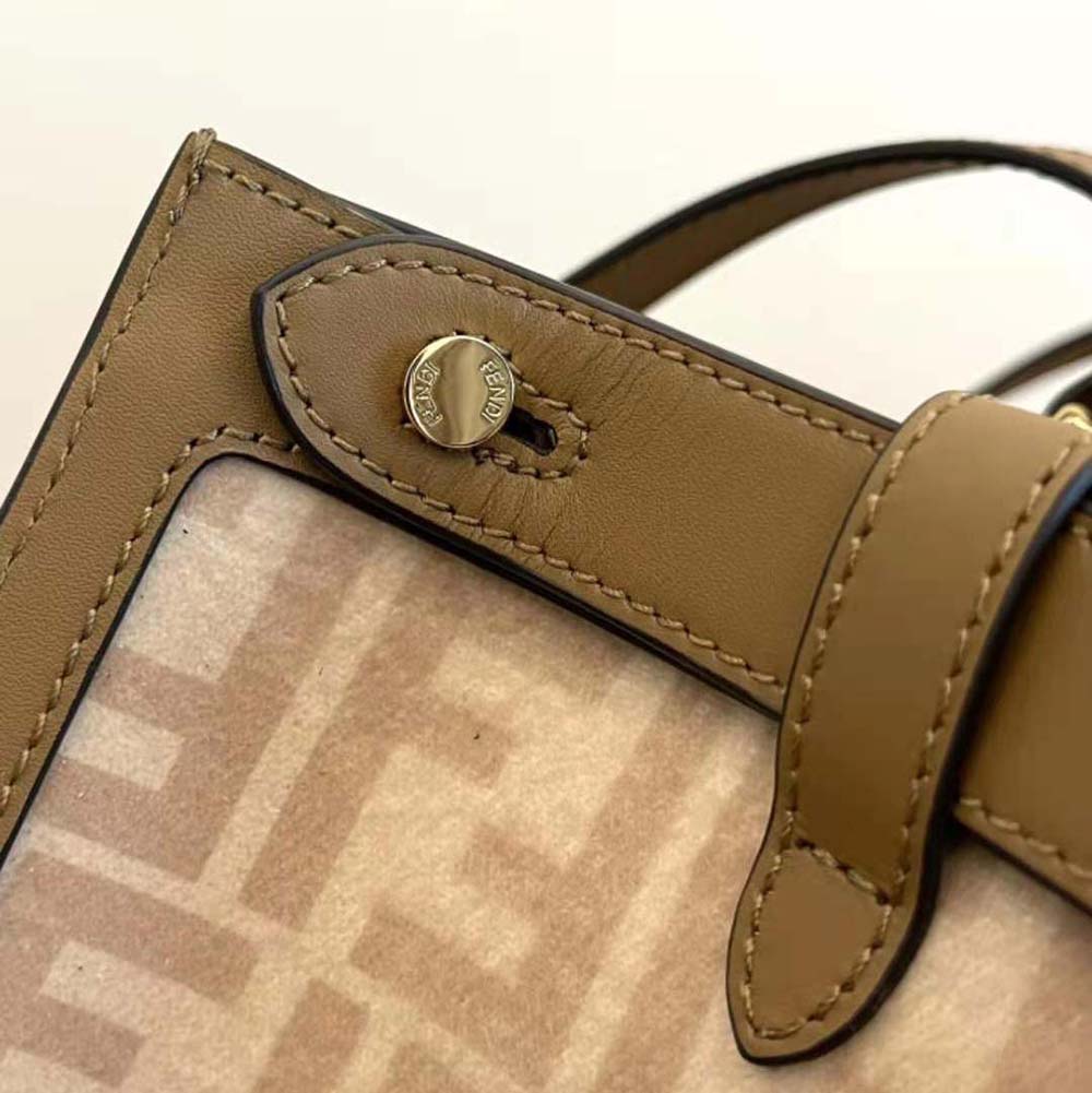 Fendi Women Medium Peekaboo X-Tote Beige FF Wool Bag - image 6