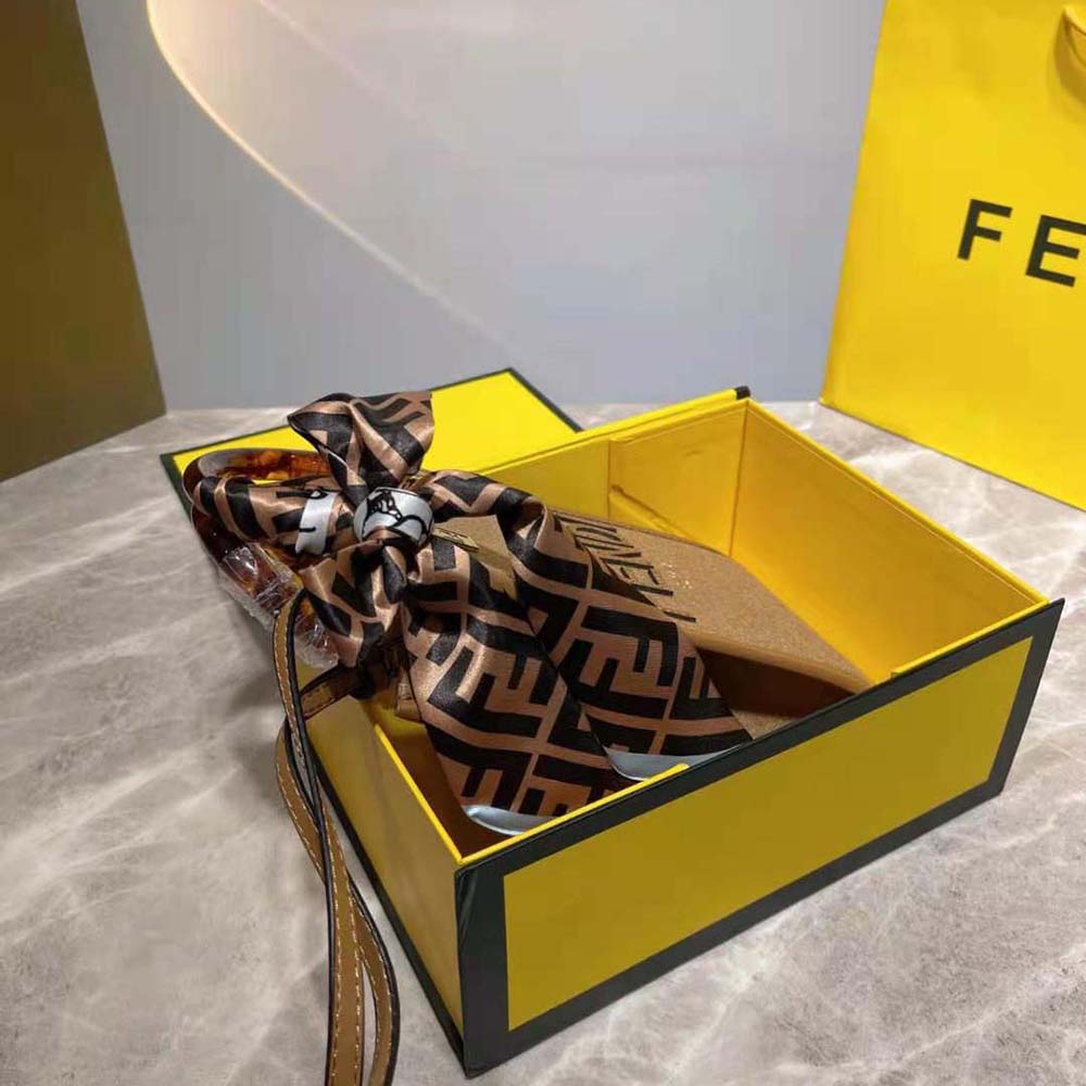 Fendi Women Mini Sunshine Shopper Brown Flannel Mini-Bag - image 6