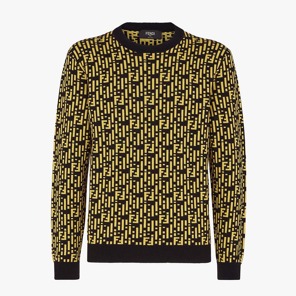 Fendi Women Regular-Fit Crew Neck Sweater-Yellow - image 1