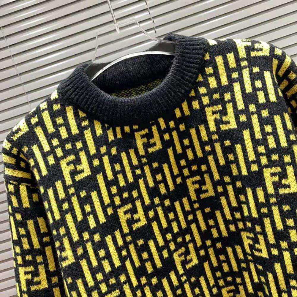 Fendi Women Regular-Fit Crew Neck Sweater-Yellow - image 4
