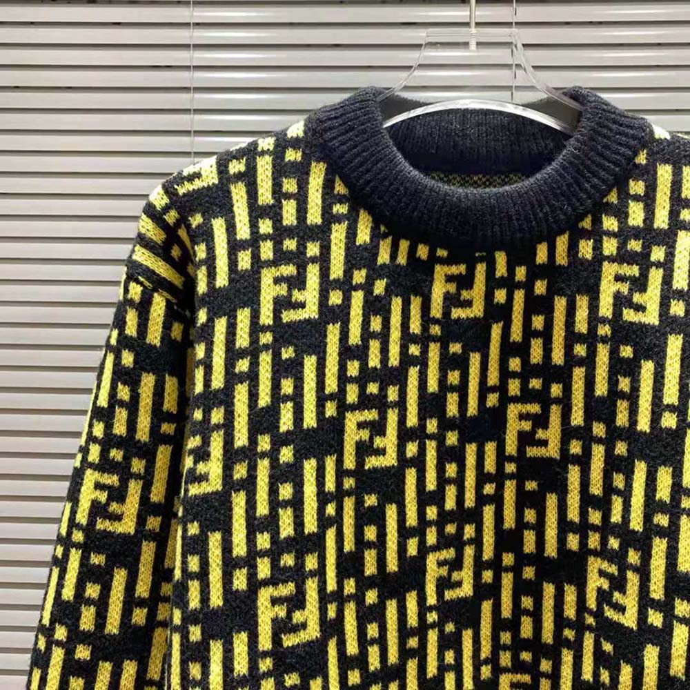 Fendi Women Regular-Fit Crew Neck Sweater-Yellow - image 6