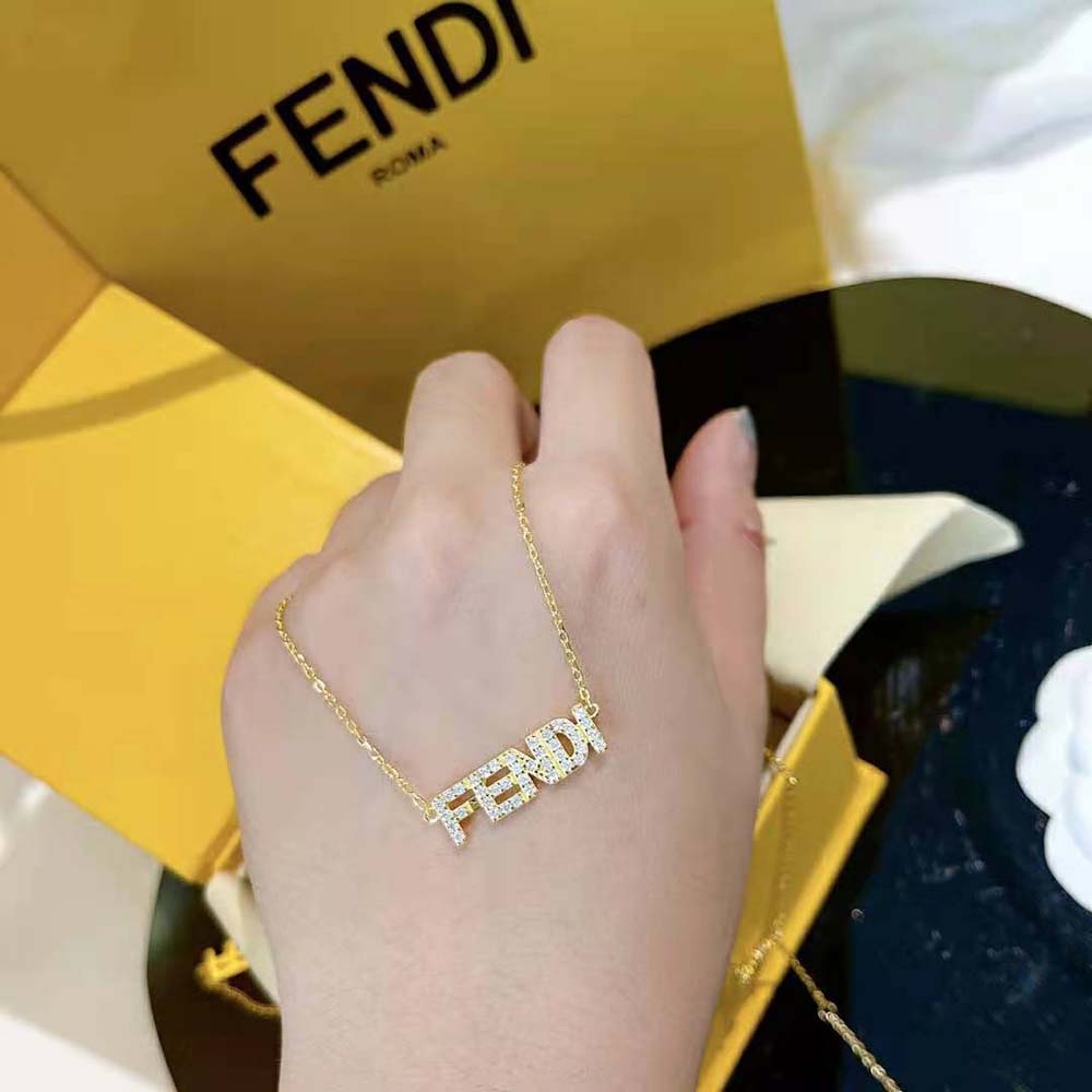 Fendi Women Signature Gold-colored Nnecklace Clip Closure - image 6