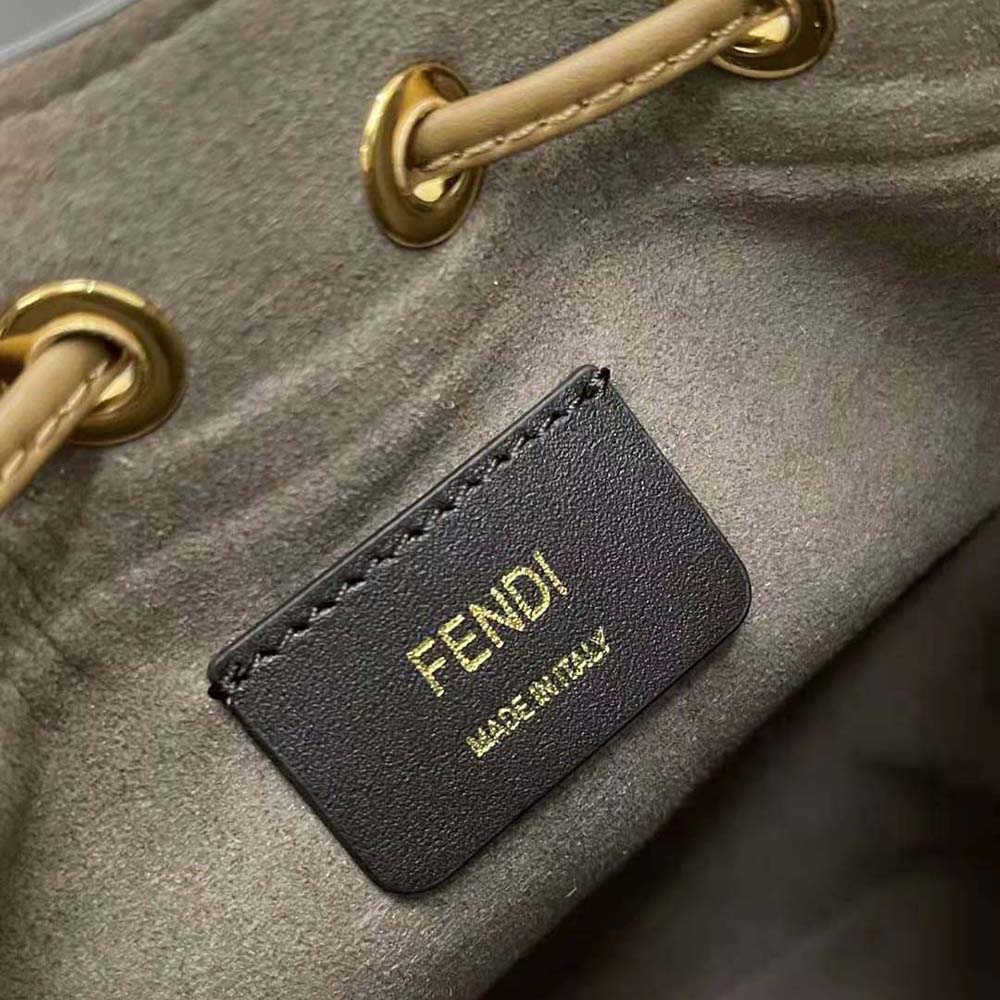 Fendi Women Small Mon Tresor FF Beige Wool Mini-Bag - image 9