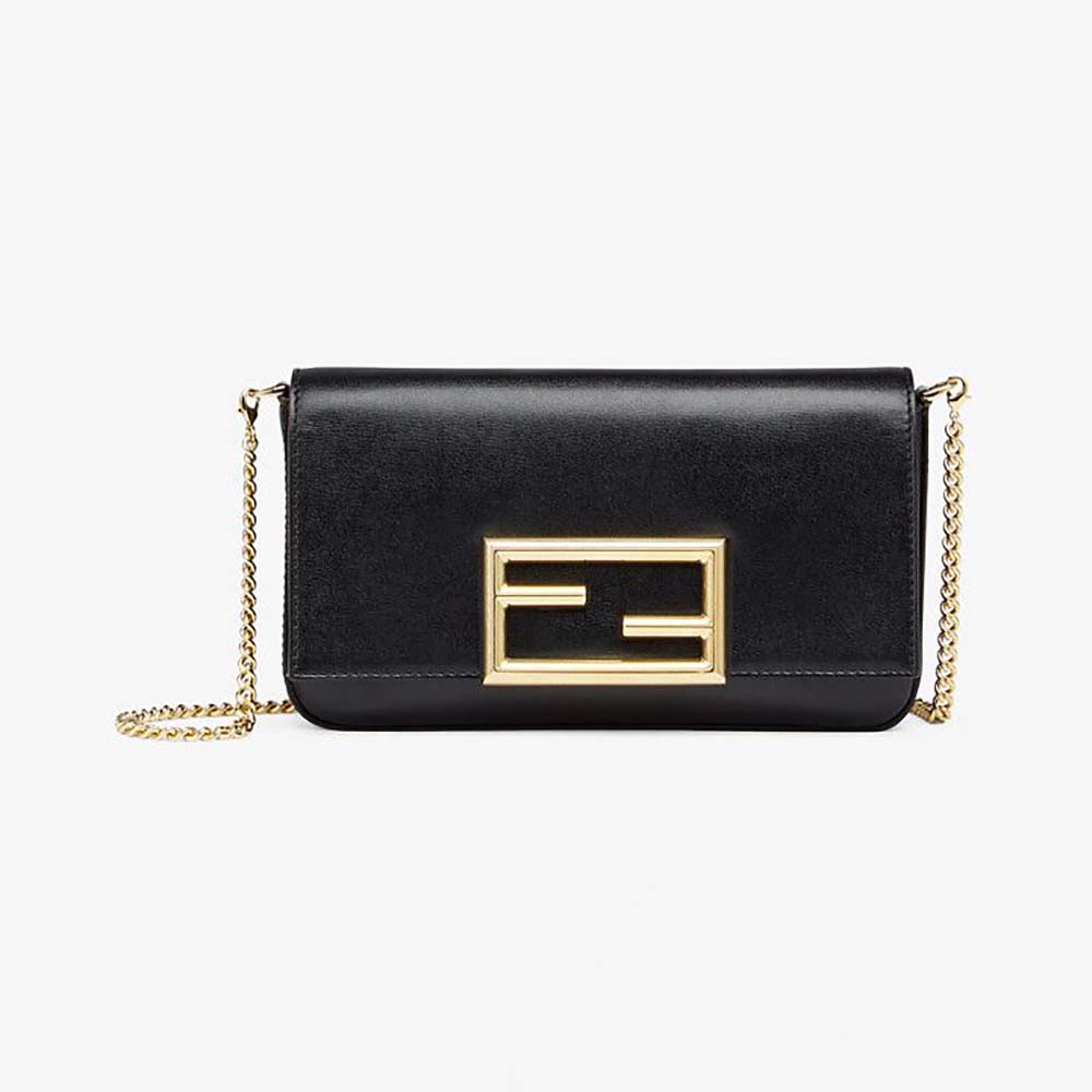 Fendi Women Wallet on Chain with Pouches Leather Mini-Bag-Black - image 1