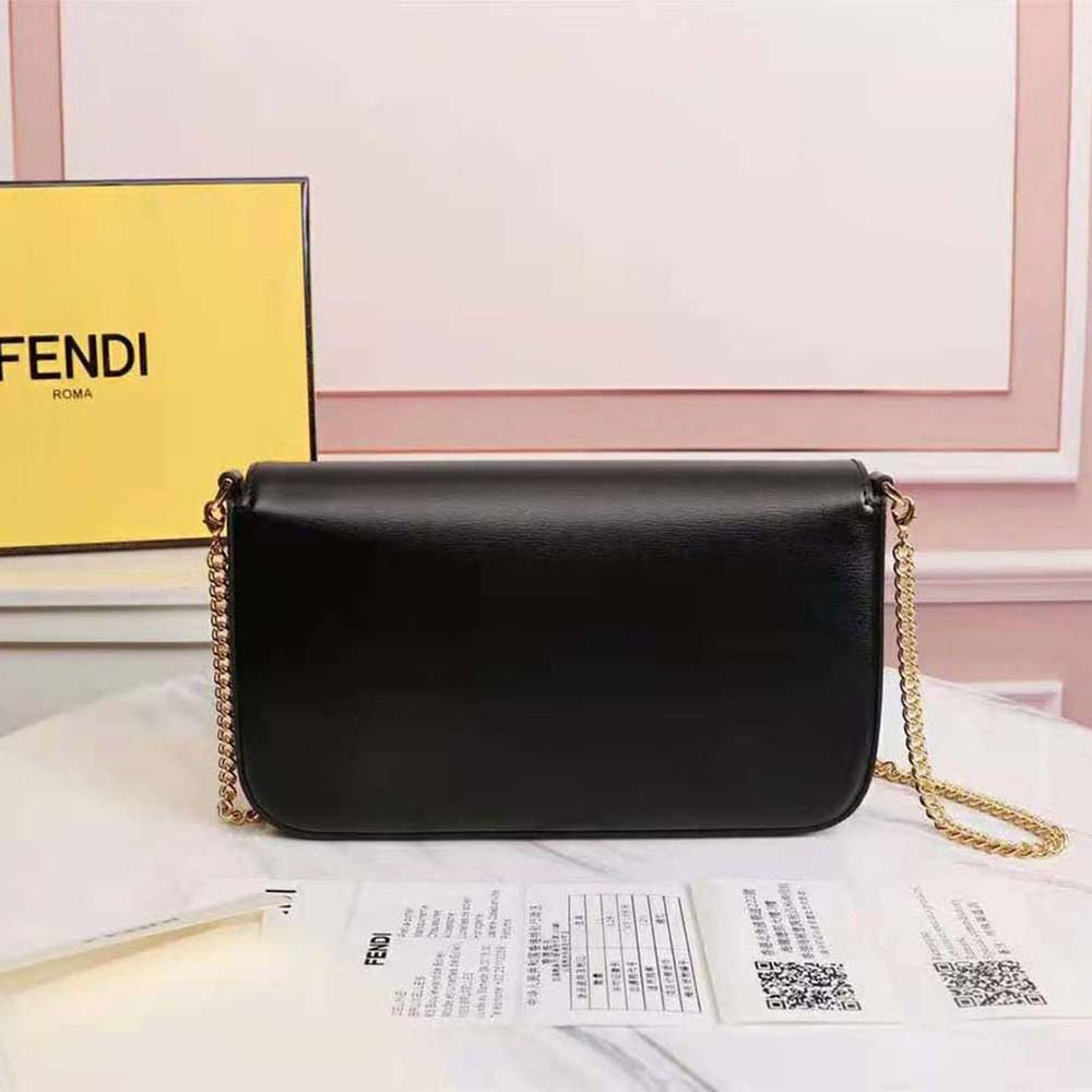 Fendi Women Wallet on Chain with Pouches Leather Mini-Bag-Black - image 5