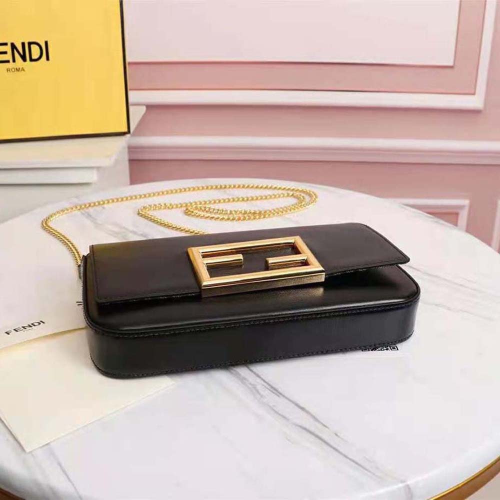 Fendi Women Wallet on Chain with Pouches Leather Mini-Bag-Black - image 6