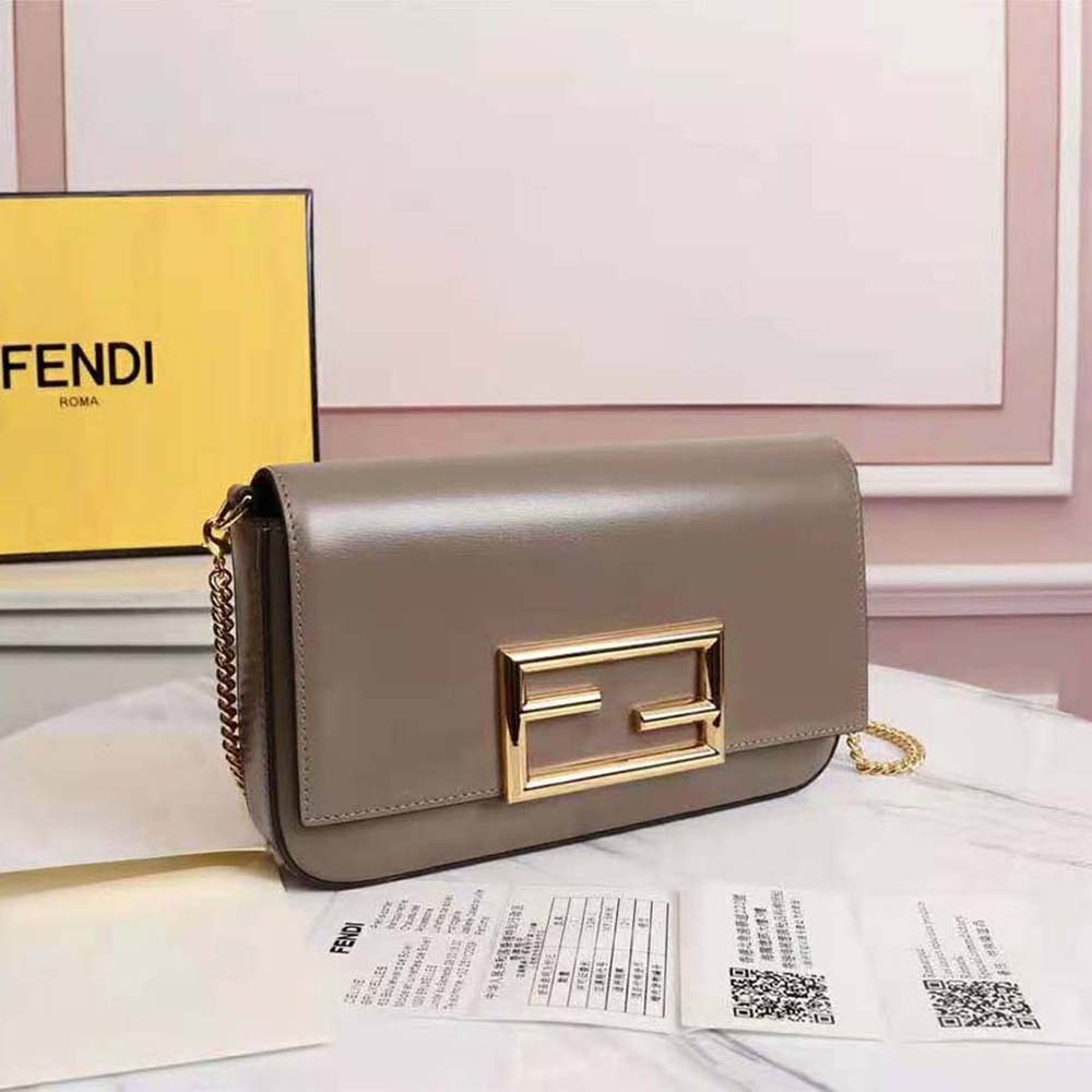 Fendi Women Wallet on Chain with Pouches Leather Mini-Bag-Brown - image 4