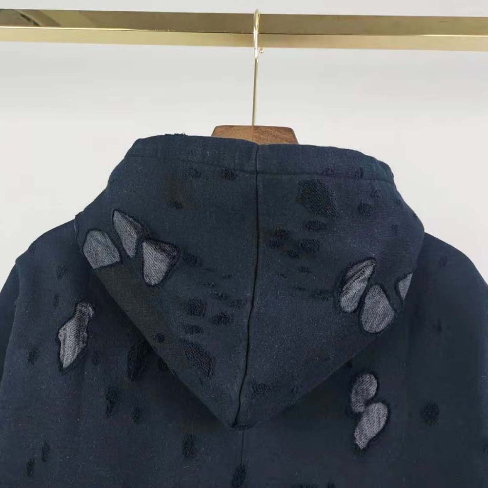Givenchy Men Paris Destroyed Hoodie in Coton-Black - image 8