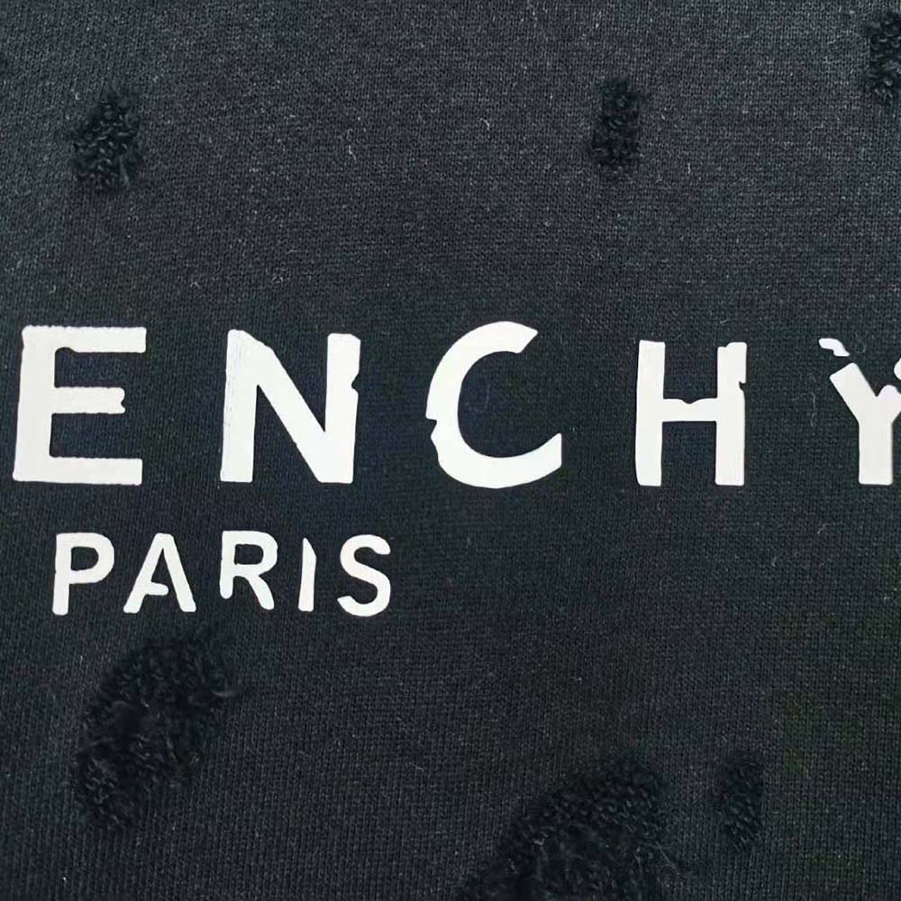 Givenchy Men Paris Destroyed Hoodie in Coton-Black - image 10