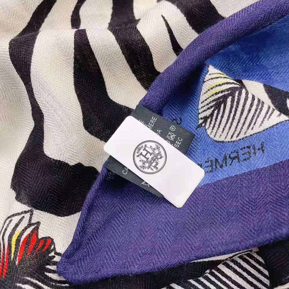 Hermes Women Zebra Pegasus Giant Triangle-Blue - image 7