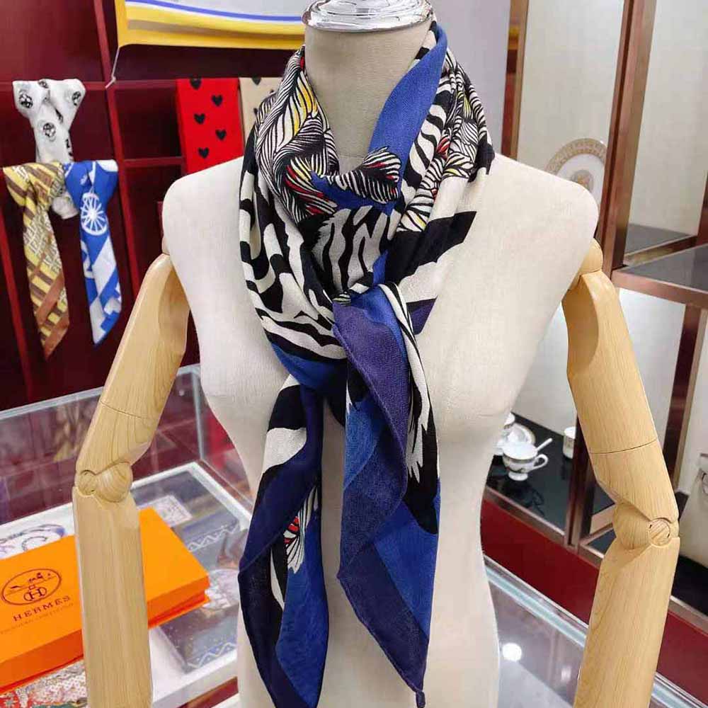 Hermes Women Zebra Pegasus Giant Triangle-Blue - image 5