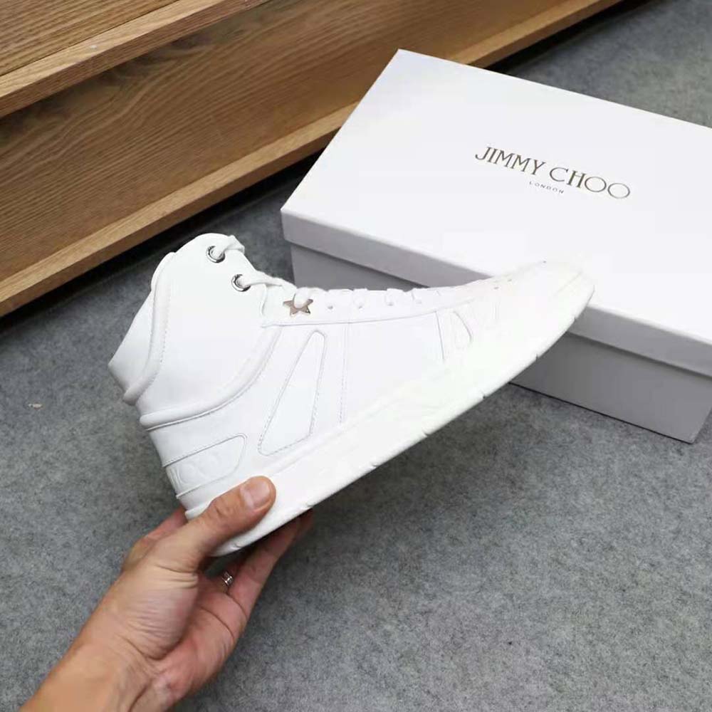 Jimmy Choo Men Hawaii Hi Top/M White Calf Leather High Top Trainers - image 7