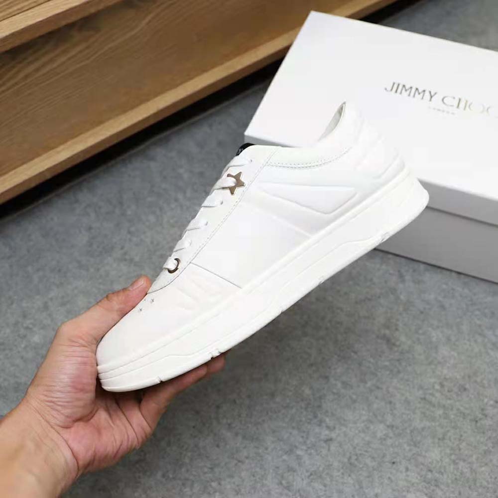 Jimmy Choo Men Hawaii/M White Calf Leather Lace-Up Trainers - image 6