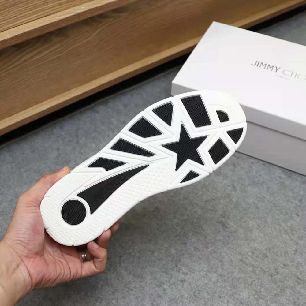 Jimmy Choo Men Hawaii/M White Calf Leather Lace-Up Trainers - image 9