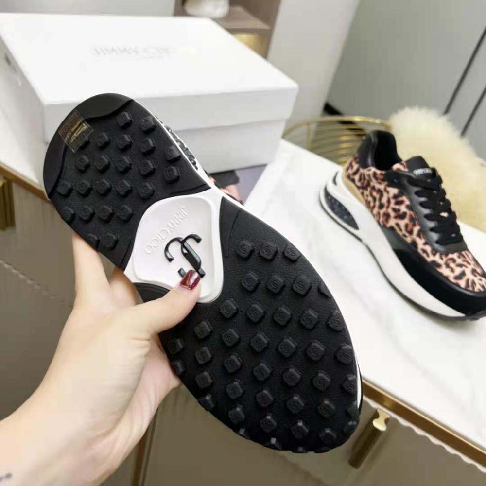 Jimmy Choo Women Memphis Lace UP/F Natural Mix Leopard Print Nylon - image 7