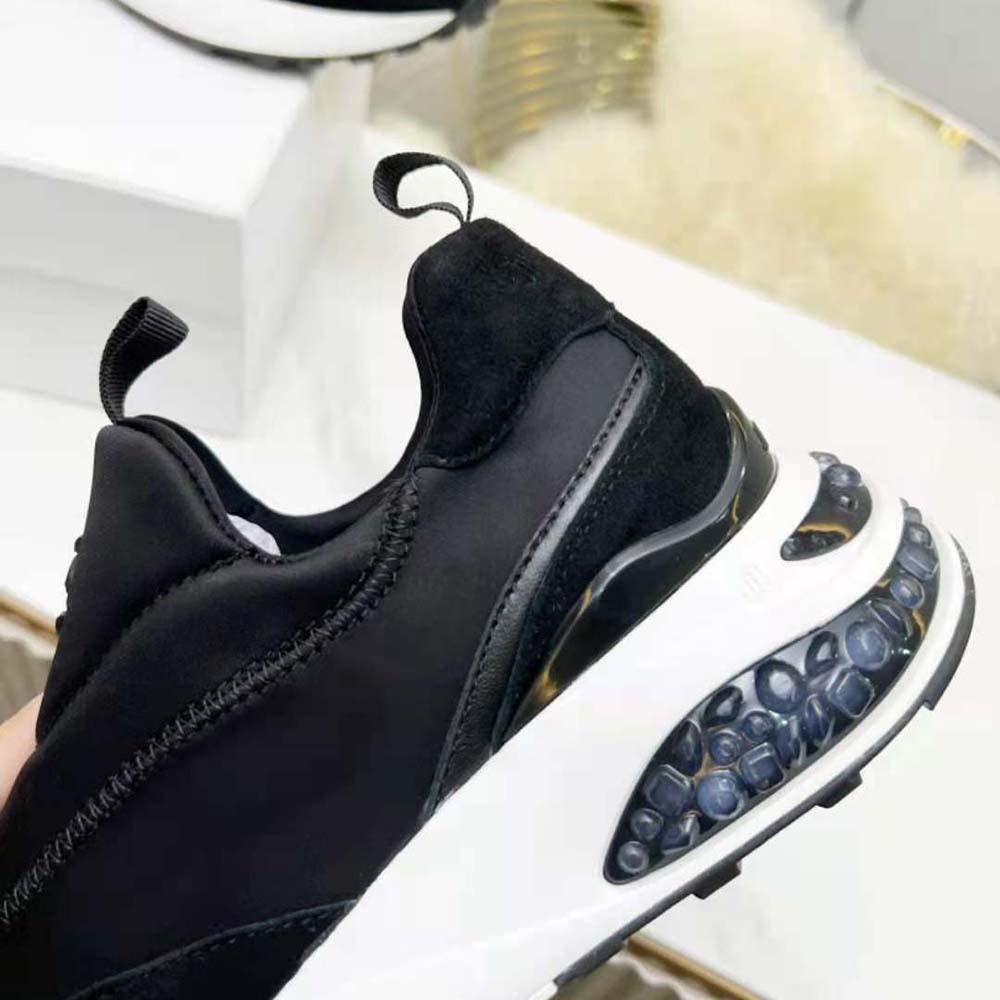 Jimmy Choo Women Memphis/F Ballet Black Neoprene and Leather Low Top Trainers - image 9