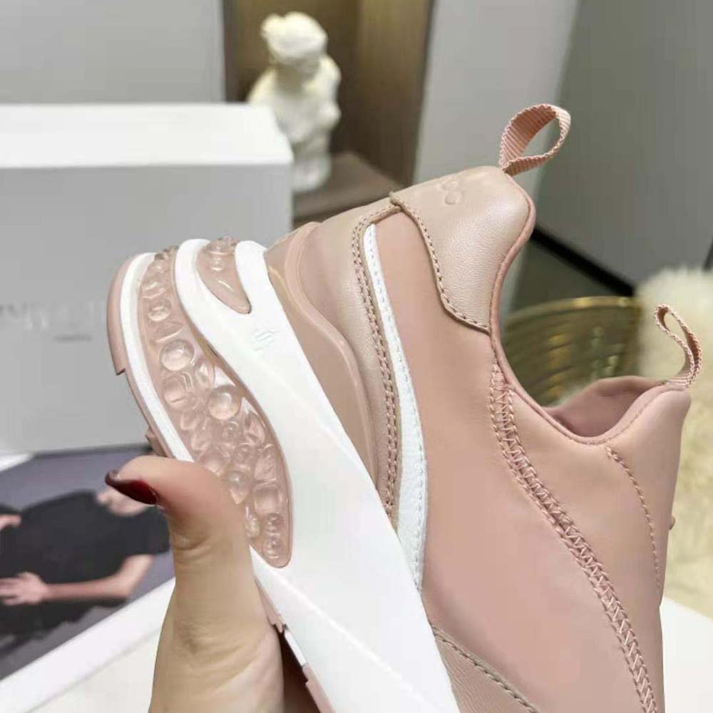 Jimmy Choo Women Memphis/F Ballet Pink Mix Neoprene and Leather Low Top Trainers - image 9