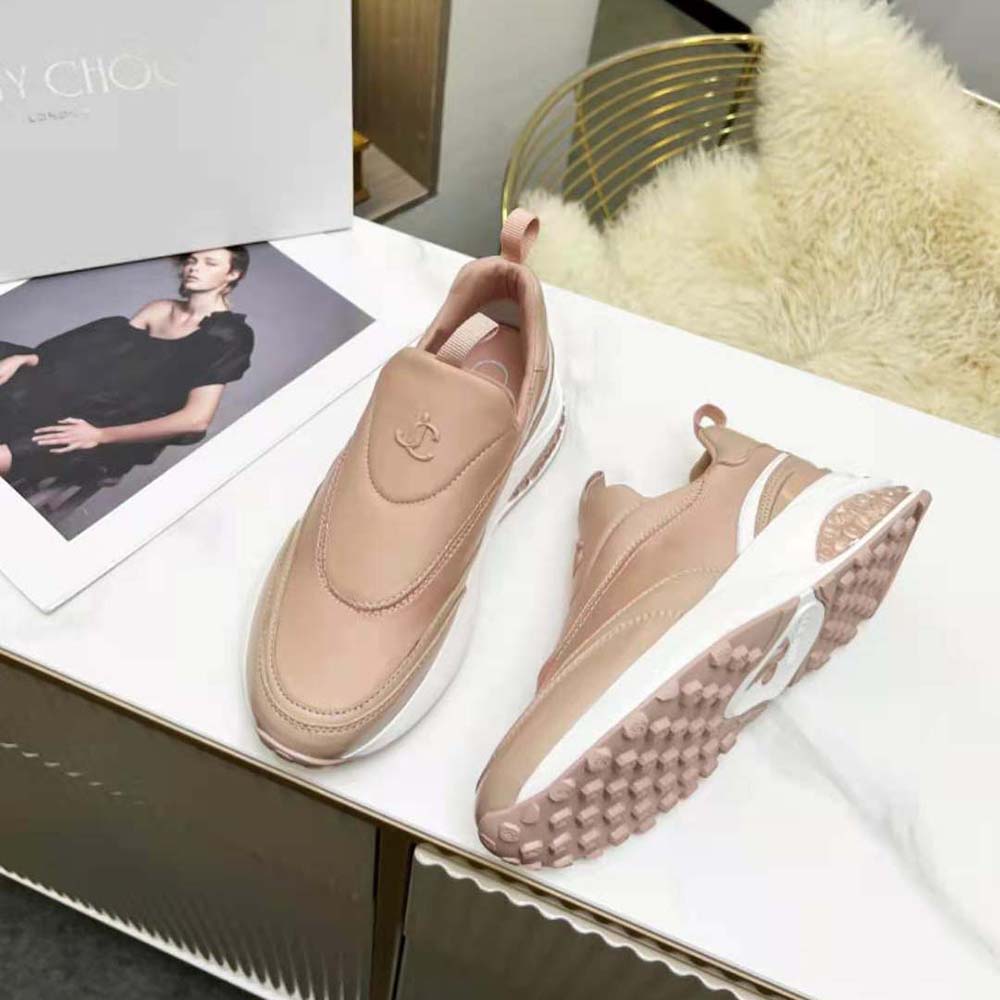 Jimmy Choo Women Memphis/F Ballet Pink Mix Neoprene and Leather Low Top Trainers - image 5