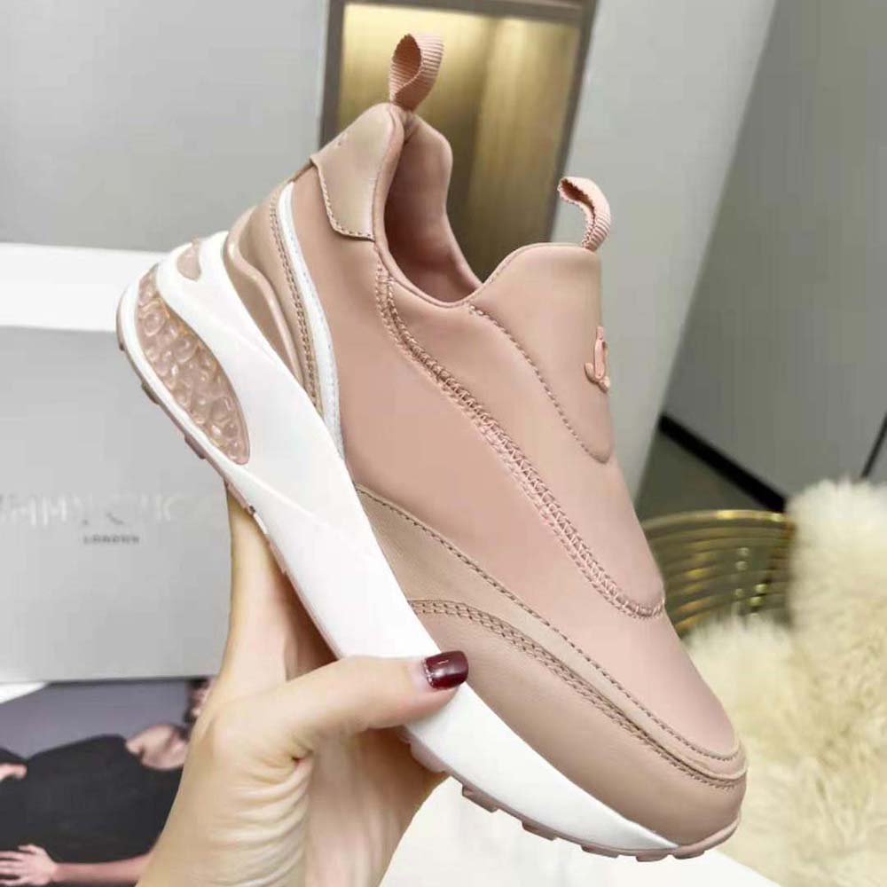 Jimmy Choo Women Memphis/F Ballet Pink Mix Neoprene and Leather Low Top Trainers - image 6