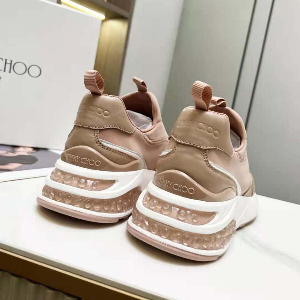 Jimmy Choo Women Memphis/F Ballet Pink Mix Neoprene and Leather Low Top Trainers - image 8