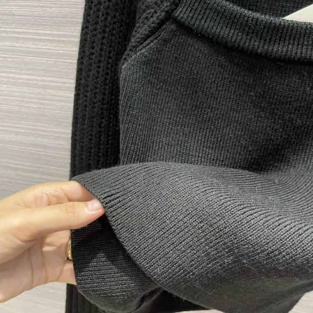 Loewe Women Cut Out Cropped Sweater in Wool-Black - image 10