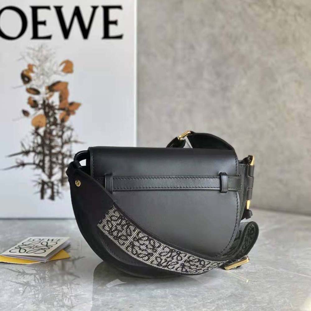 Loewe Women Mini Gate Dual Bag in Soft Calfskin and Jacquard-Black - image 4