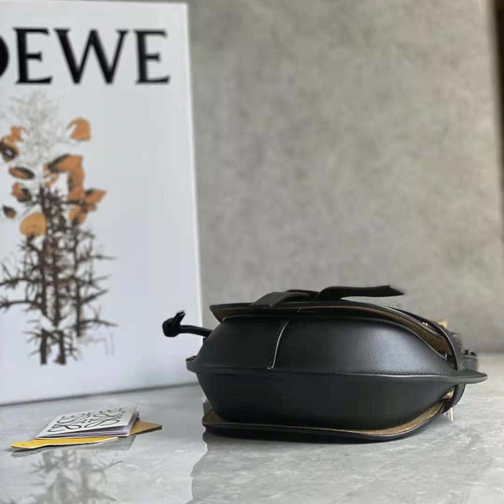 Loewe Women Mini Gate Dual Bag in Soft Calfskin and Jacquard-Black - image 6