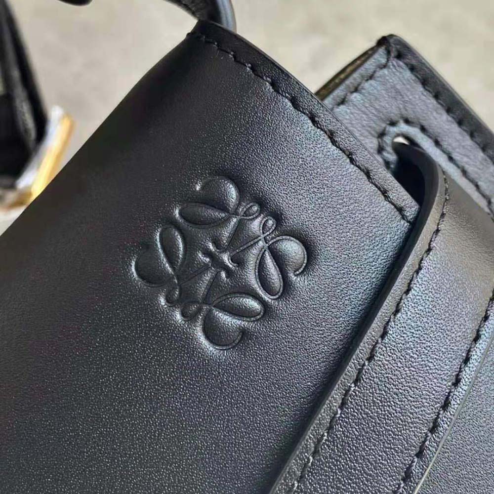 Loewe Women Mini Gate Dual Bag in Soft Calfskin and Jacquard-Black - image 9