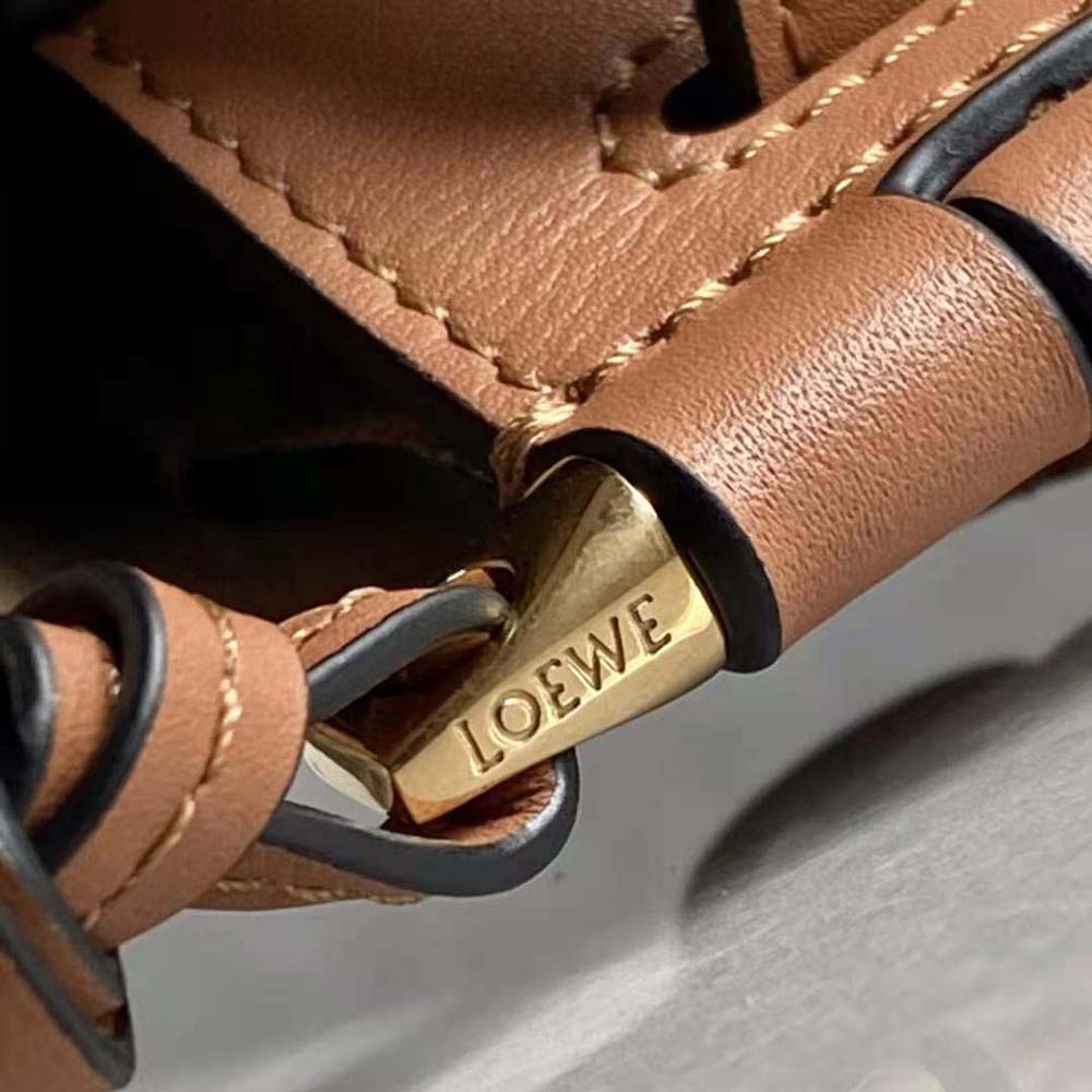 Loewe Women Mini Gate Dual Bag in Soft Calfskin and Jacquard-Brown - image 7