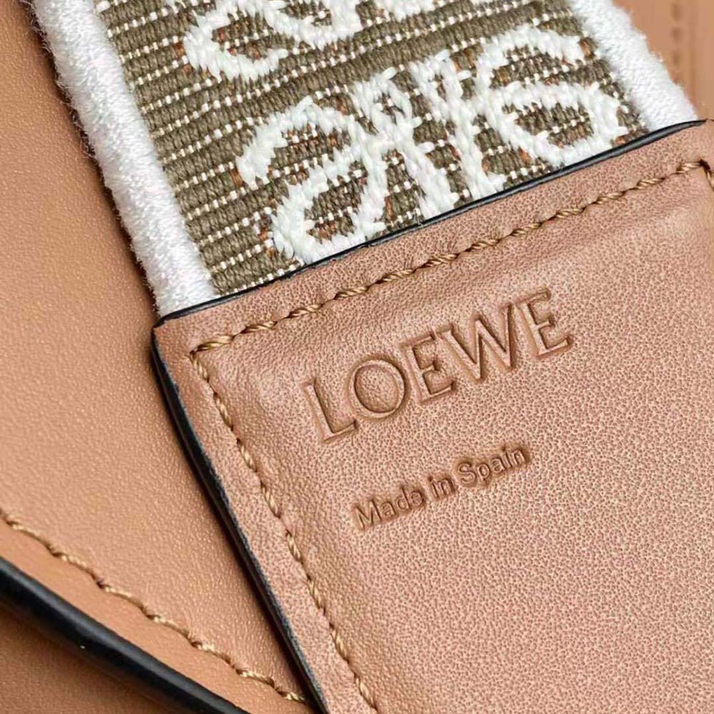 Loewe Women Mini Gate Dual Bag in Soft Calfskin and Jacquard-Brown - image 6
