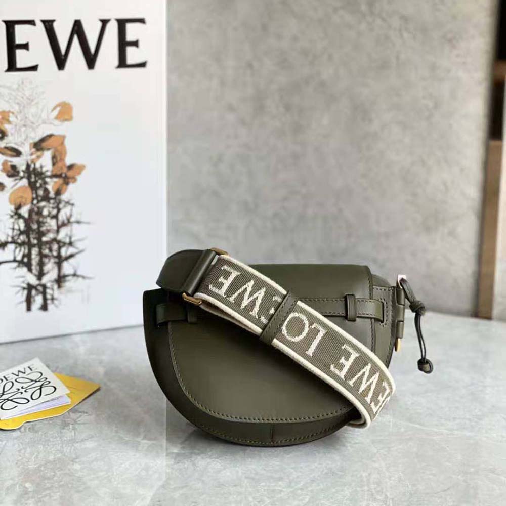 Loewe Women Mini Gate Dual Bag in Soft Calfskin and Jacquard-Green - image 5