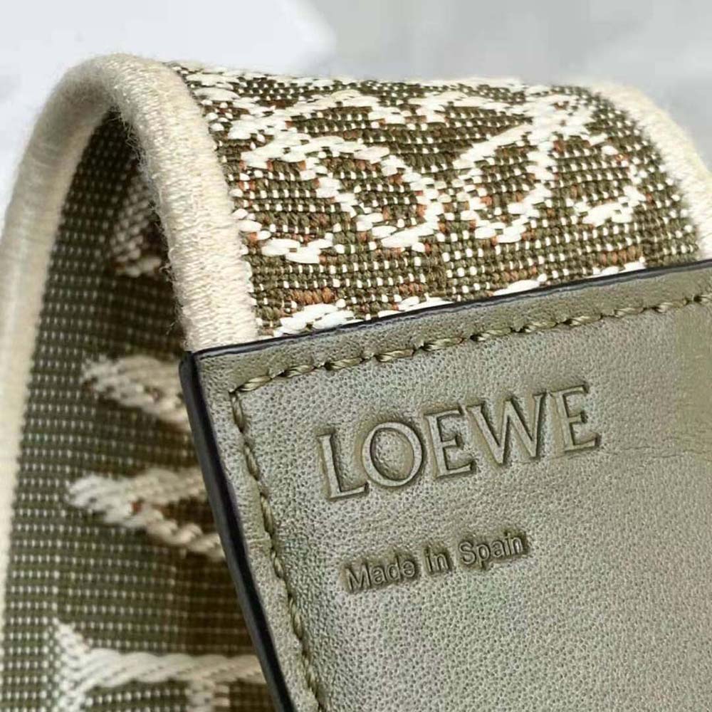 Loewe Women Mini Gate Dual Bag in Soft Calfskin and Jacquard-Green - image 8