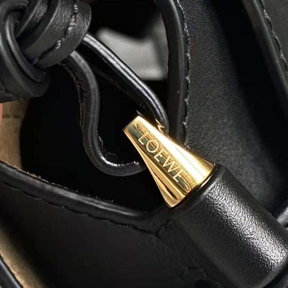 Loewe Women Small Gate Bag in Soft Calfskin and Jacquard-Black - image 8