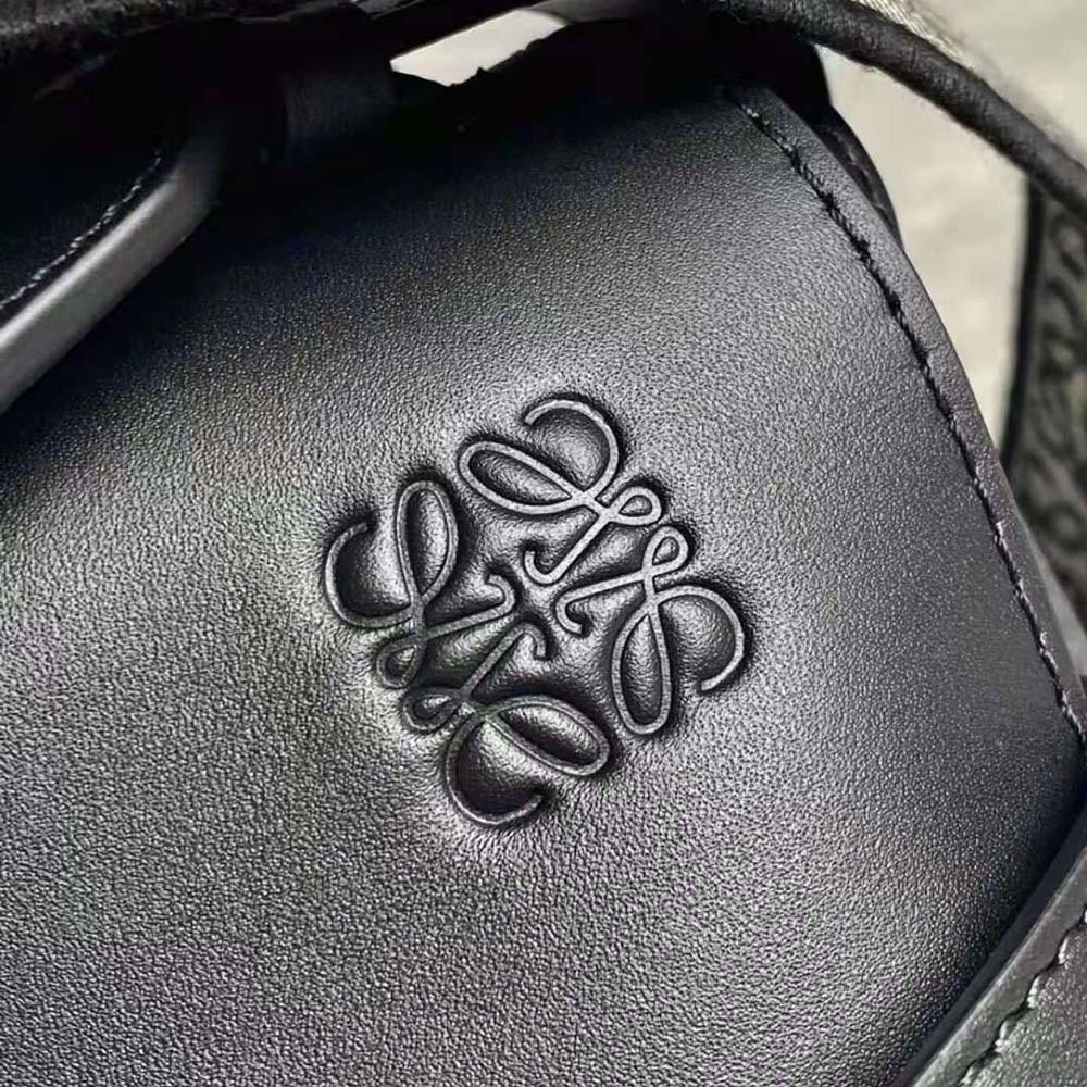 Loewe Women Small Gate Bag in Soft Calfskin and Jacquard-Black - image 7