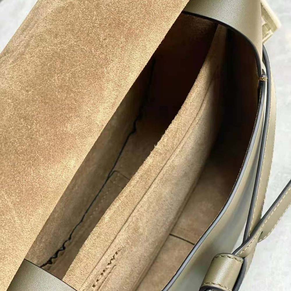 Loewe Women Small Gate Bag in Soft Calfskin and Jacquard-Green - image 10